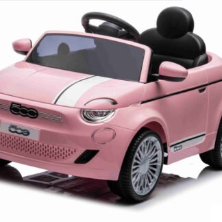COCHE INFANTIL FIAT500 Rosa-pink, 12V, 2.4ghz, RC, 1-3 AÑOS, RUEDAS EVA, ASIENTO CUERO  INDA185-FiatPK